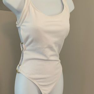 White One Piece Cut Out Swimsuit